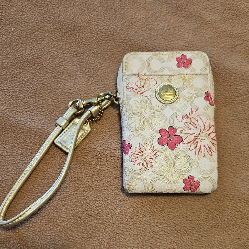 Coach Cream and Pink Floral Phone Case